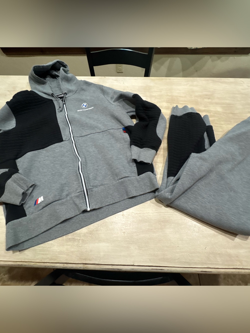 Size XL Puma BMW Motorsport Zip Up Hoodie And Joggers Black And Gray Nice